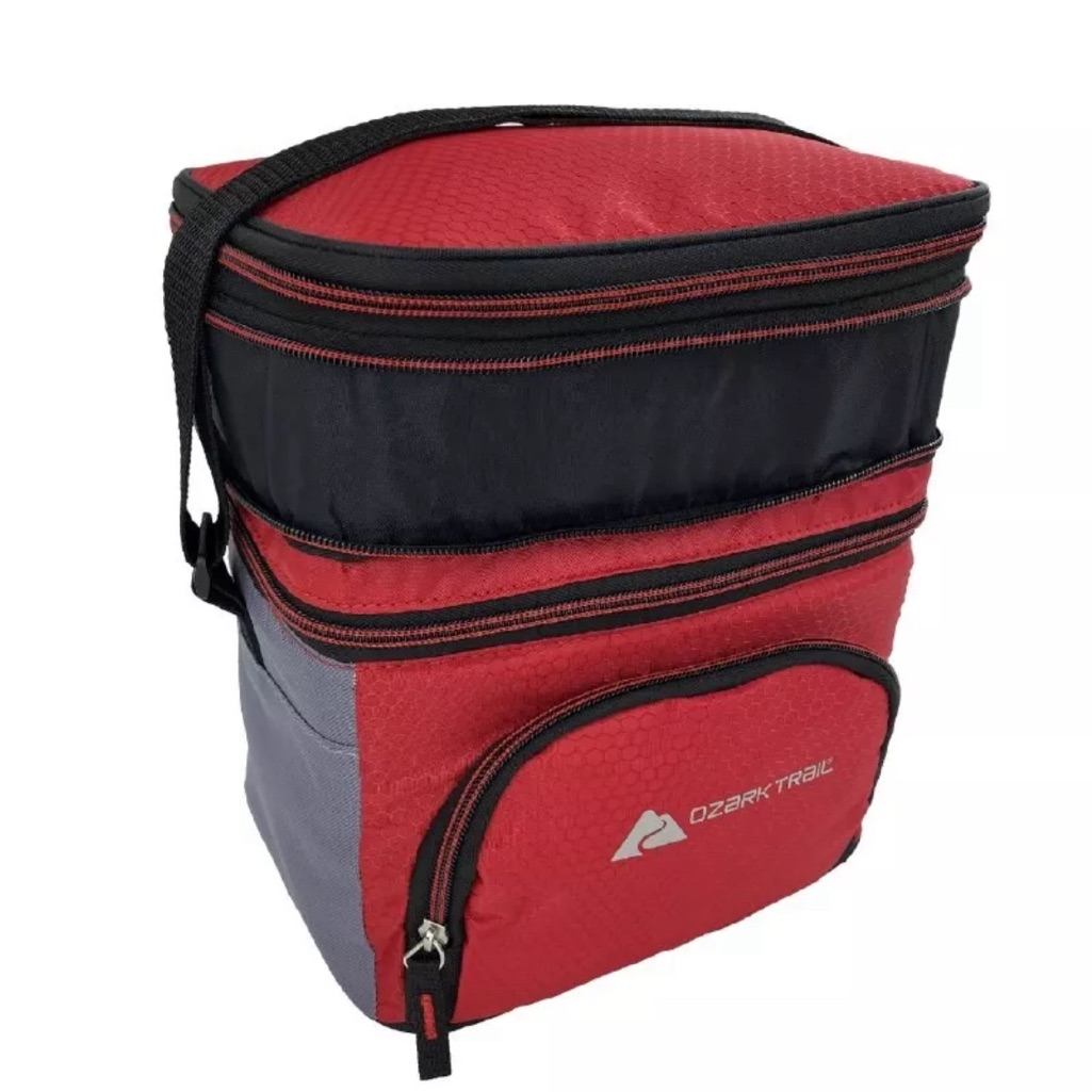 Ozark Trail 6 Can Removable Hard Liner Pocket Camping Soft-Sided Cooler, Red